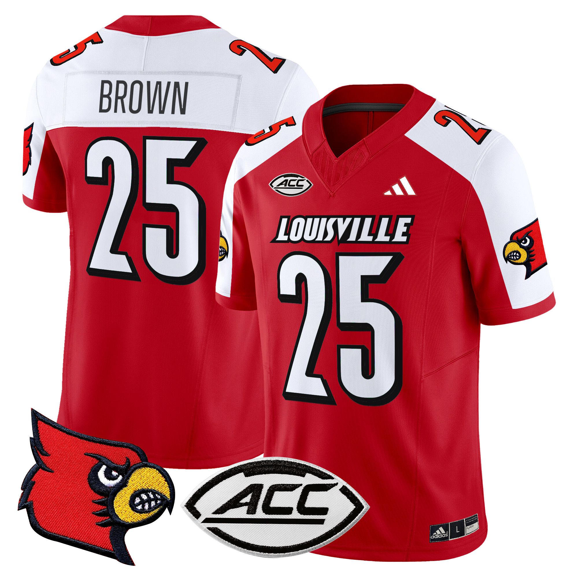 Men Louisville Cardinals #25 Brown Red 2024 Vapor Limited NCAA Jersey->more ncaa teams->NCAA Jersey